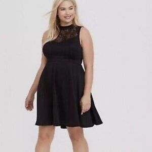 Torrid NWT Scuba Lace Black Dress Size 2